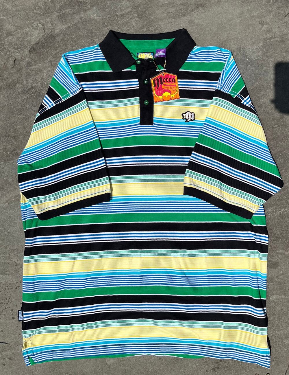 Vintage Mecca 3XL Striped Polo Shirt NWT | 90s Streetwear Grail Deadstock